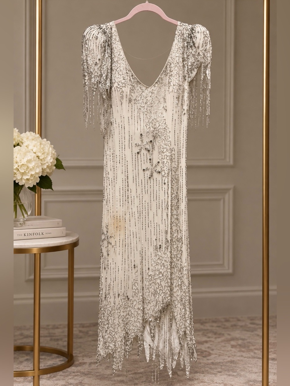 Vintage 1980s Lillie Rubin Beaded Snowflake Dress - Old Money - Old Hollywood